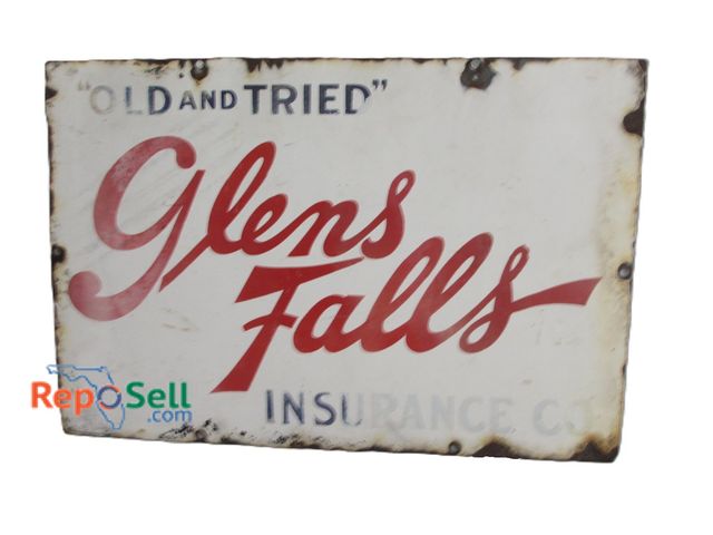 Lot 31-1222 - Vintage Glens Falls Insurance Single Sided Porcelain Sign; 18" x 12"