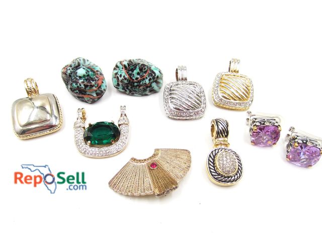 Lot 31-1526 - (6) Pendants: Includes 14K/Sterling Ruby Piece and (2) Clip On Earrings: Includes Purple Amethyst