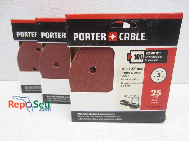 Lot 31-7177 - New (75) Porter Cable 5" Hook And Loop Disks 100 Grit Medium