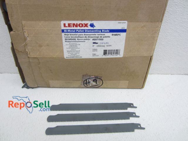 Lot 31-4106 - (150) New Lenox Bi-Metal Pallet Dismantling Sawzall 8" Blades
