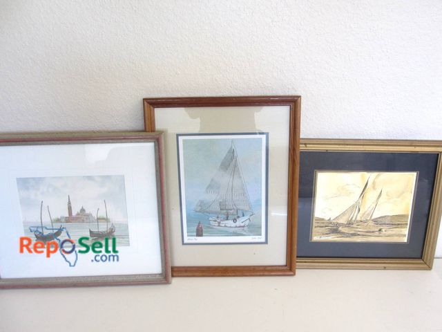 Lot 31-8518 - Three Framed Nautical Art Prints Including John Moll 'Jibing Tug' approx. 15" x 13
