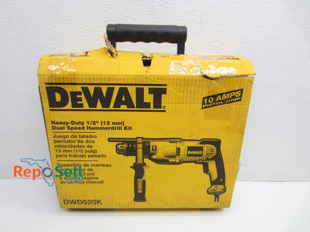 Lot 31-3348 - New Dewalt HD 1/2" Dual Speed Hammerdrill Kit #DWD520K