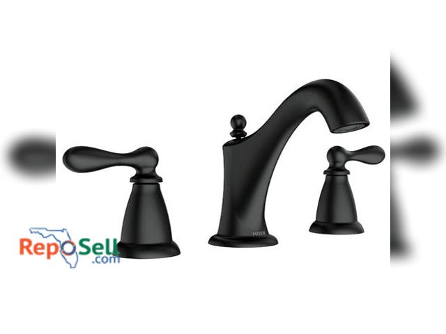Lot 31-9107 - Moen Caldwell matte black finish widespread bathroom faucet #WS84440BL-shelf pull, 1st pic is repres...