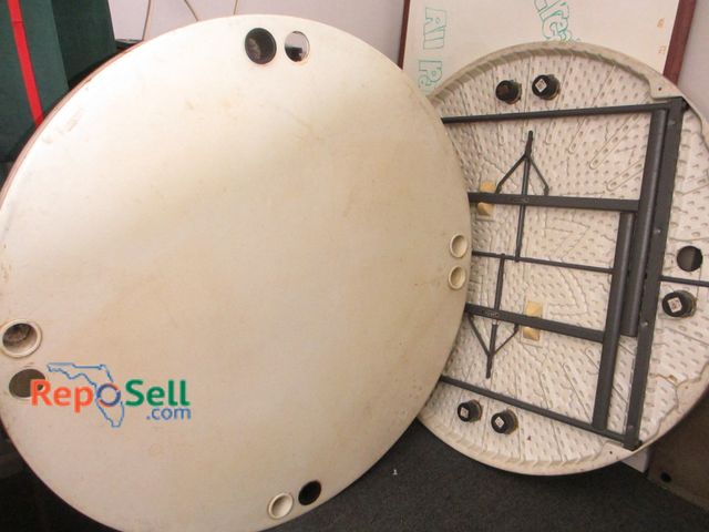 Lot 31-2102 - (2) Round Lifetime Poker 5' D Tables - Foldable Legs