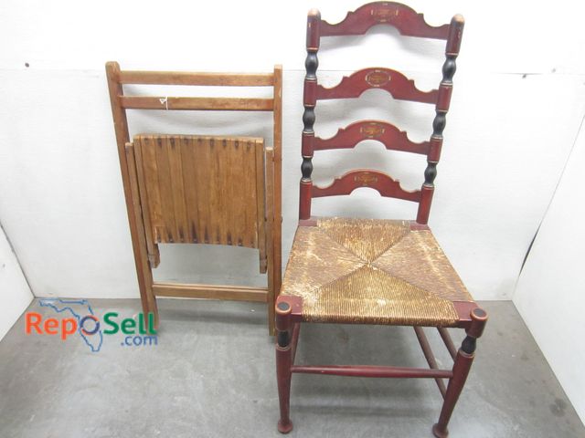 Lot 31-6540 - (2) Vintage/Antique Chairs, 1 Folding