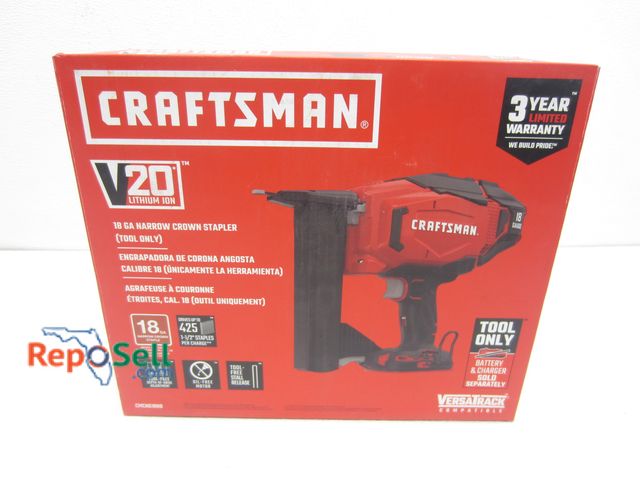 Lot 31-1111 - New Craftsman 20V 18 GA Narrow Crown Stapler #CMCN618N3 - Tool Only