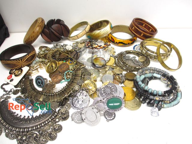 Lot 31-5438 - Assorted Costume Jewelry Necklaces, Bangle Bracelets, etc.