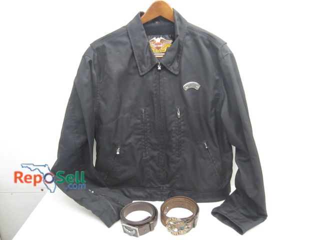 Lot 31-6344 - Harley Davidson Jacket XL And (2) Harley Belts
