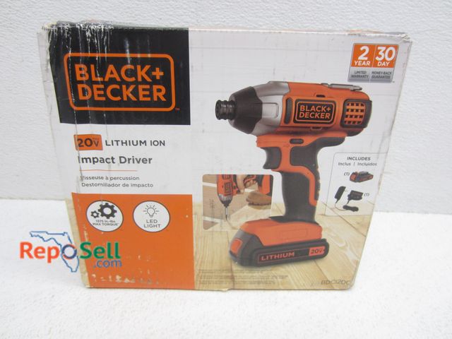 Lot 31-4348 - Black &amp; Decker 20V Impact Driver w/Battery &amp; Charger #BDC120C