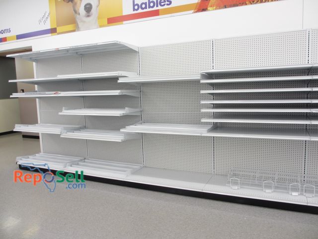 Lot 31-3062 - (5) 4' Sections of Madix Peg Board &amp; Shelving. Buyer Must Remove.