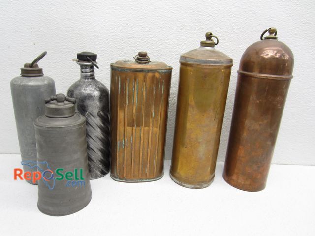 Lot 31-1127 - Assorted 18th Century Copper/Brass/Pewter/Alum Foot Warmers &amp; Hot Water Containers
