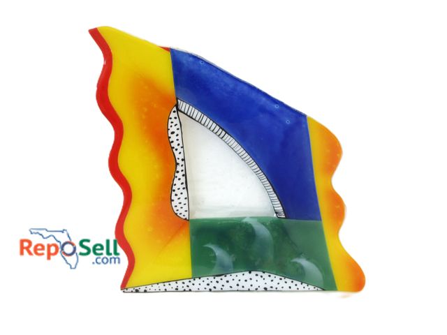 Lot 31-1056 - Glass Decorative Dish 19"H - Shaped like Sailboat