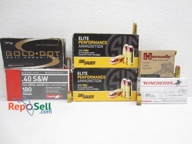 Lot 31-9323 - (250)rds 40 S&amp;W FMJ And (70)rds Hollow Point: 155gr, 165gr, 180gr etc