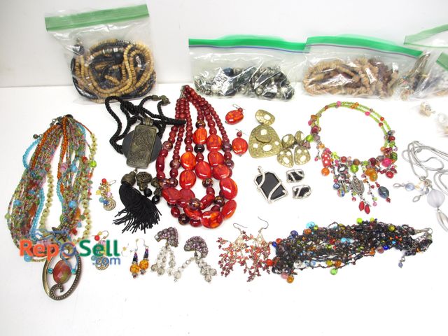 Lot 31-6015 - Lot of Costume Jewelry: Necklaces, Some Matching Earrings, Pendants with Earrings, etc.