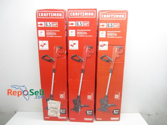 Lot 31-9057 - (3) New Craftsman 14" 6.5 AMP String Trimmer/Edgers #CMEST913