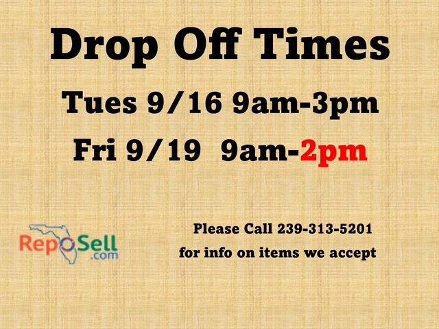 Drop Off Times & Consignment Info