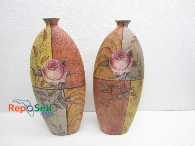 Lot 31-4170 - (2) Clay Decor Vases 18" H