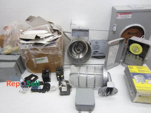 Lot 31-3588 - Lot of Electrical Supply: (4) Breaker Boxes, Light Housing/Light, Breakers, etc.