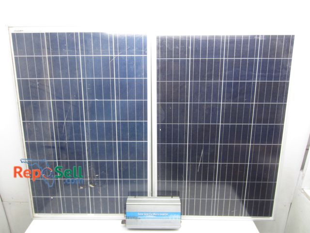Lot 31-3535 - (2) Solar Panels 27"x40" With Grid Tie Micro 1000 Watt Inverter: Rich Solar And Genssi