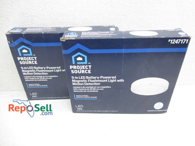 Lot 31-9120 - (2) Project Source 9" LED battery-powered magnetic lights with motion detection - shelf pull