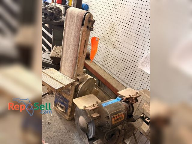 Lot 31-1104 - Jet Belt Sander and Bench Grinder (Both Power on)
