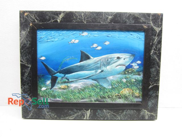 Lot 31-3411 - Framed Art by D. Van Deusen Great White and Pompano - 18" x 24