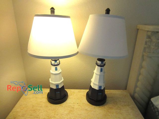Lot 31-8619 - (2) Lighthouse Table Lamps With Shades, 26 Inches Tall