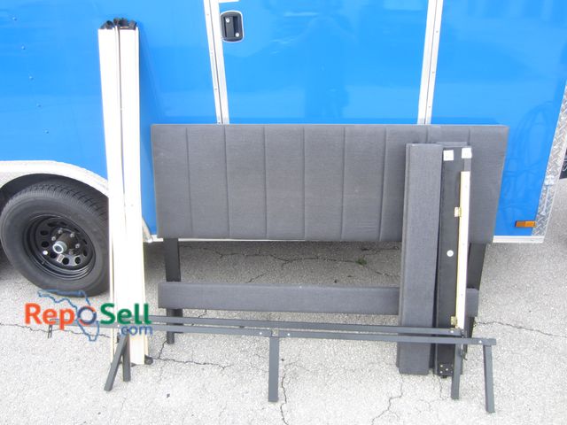 Lot 31-4369 - Bed Frame w/Slats: Dark Grey Cloth Headboard/Footboard/Sides, Full/61"