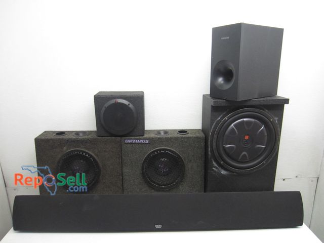 Lot 31-6501 - (5) Speakers/Subwoofers, &amp; Sound bar: Optimus, Powerbass, Samsung, Etc.