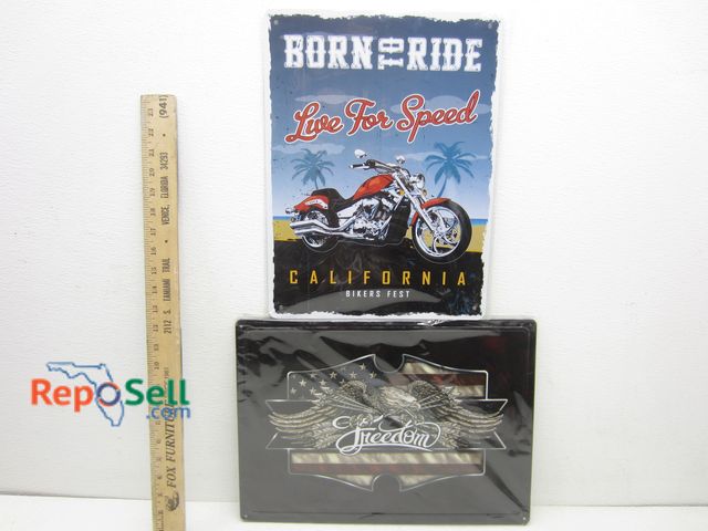 Lot 31-4186 - (2) Metal Signs: Freedom And Born To Ride