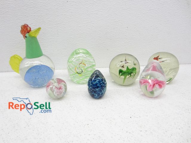 Lot 31-2332 - (7) Assorted Vintage Glass Paperweights
