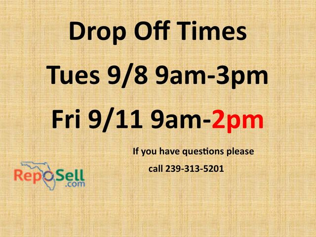 Drop Off Times & Consignment Info