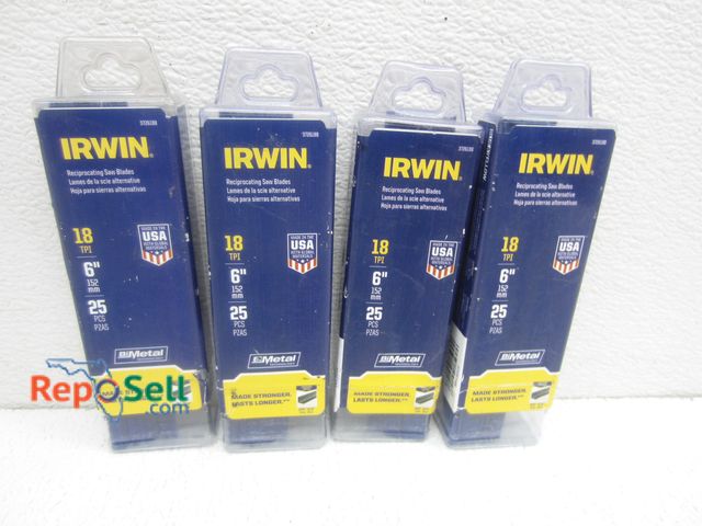 Lot 31-6536 - (100) New Irwin 6" Bi-Metal Sawzall Blades - USA Made, Cuts Stainless Steel &amp; Metal