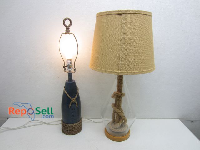 Lot 31-4168 - (2) Lamps With Rope Designs - Both Power On