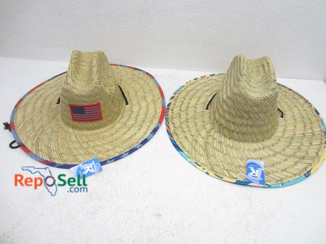 Lot 31-6219 - (2) new HT1702 straw sun hats; 4.5" brim