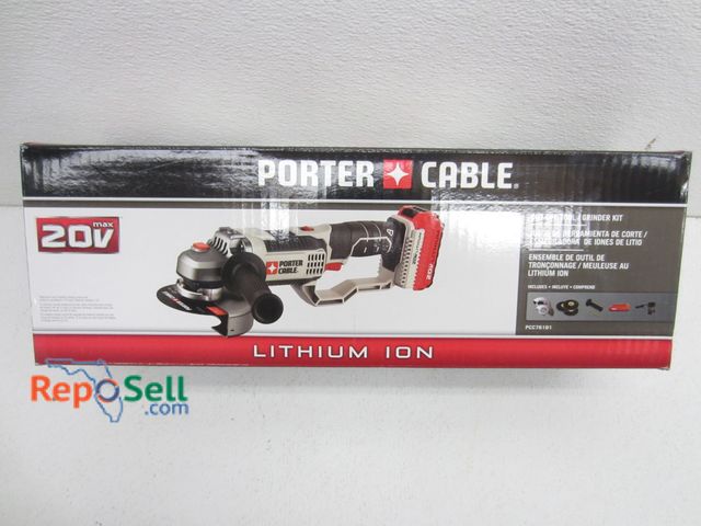 Lot 31-6147 - New Porter Cable 20V Grinder Kit With Battery, Charger And Discs #PCC761D1