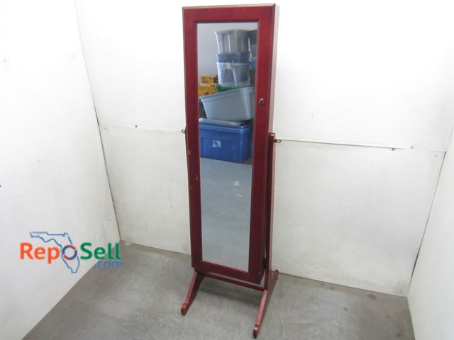 Lot 31-6169 - Mirrored Jewelry Stand With Key 56.5" Tall