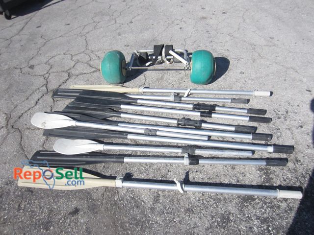 Lot 31-5318 - Kayak Dolly &amp; (5) Pair Aluminum Oars