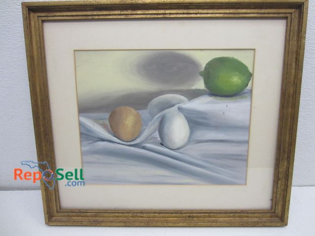 Lot 31-6186 - Pastel Framed Art in 17"x15" Gold Gilt Frame