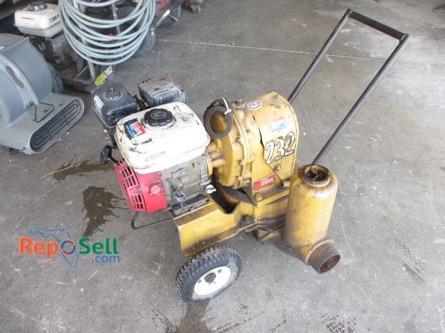 Lot 31-1302 - CH&E Gas Water Pump Featuring A Metal Frame, Gasoline Engine, And Two Connected Output Pipes. Includ...