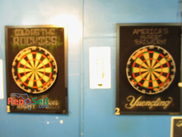 Lot 31-2008 - (2) Winmau Dartboards w/Backboards, 34"H x 25"W - BUYER MUST REMOVE/BRING TOOLS