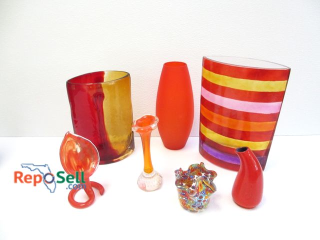Lot 31-1350 - (7) Various Shapes &amp; Style Vases: 5-Blown Glass, 1- From Germany