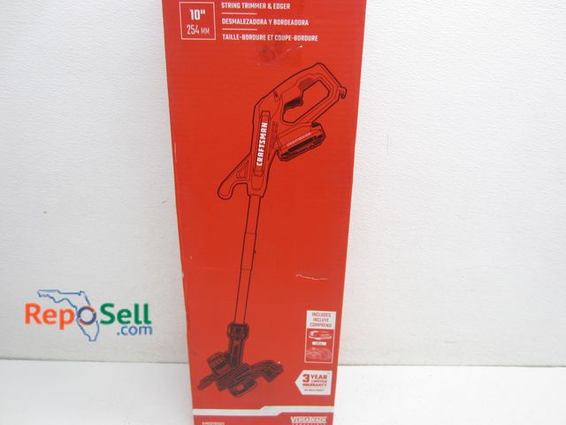 Lot 31-9058 - Craftsman 20V String Trimmer/Edger 10" #CMCST195C1 - With Battery And Charger, Appears New