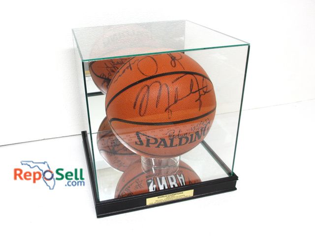 Lot 31-6009 - 1992-93 World Champions Signed Basketball with Case and Plaque - NO COA - Please Inspect - Michael J...