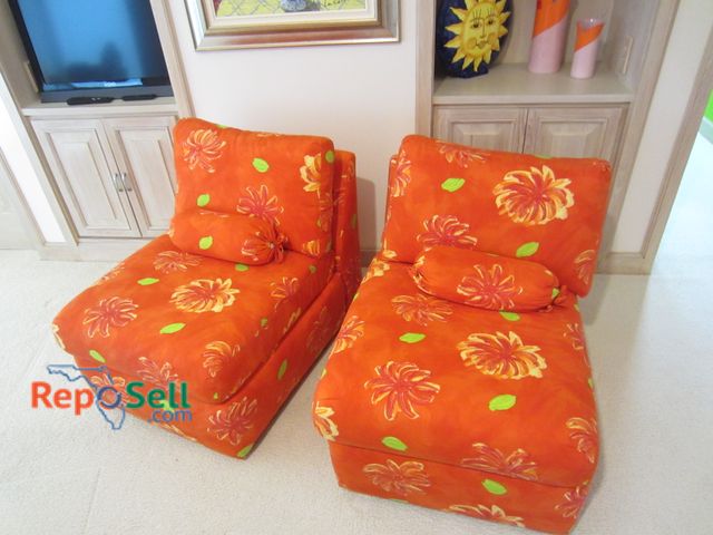 Lot 31-1278 - (2) Burnt Orange Accent Chairs, 25"W x 36"D