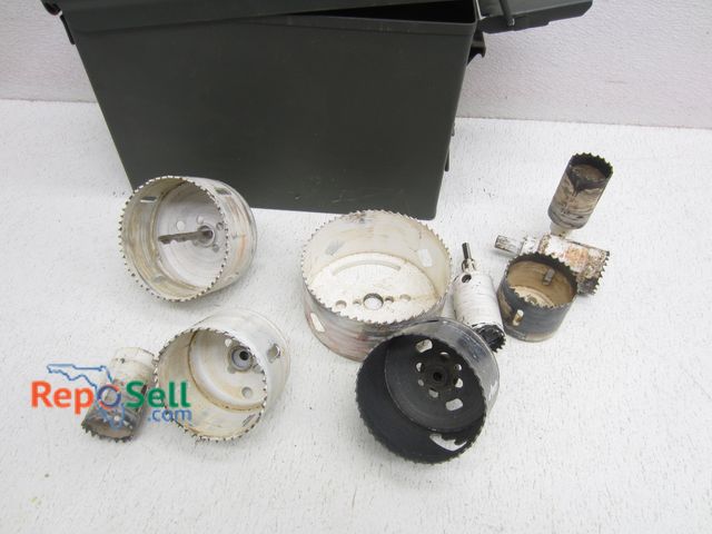Lot 31-6078 - Various Hole Saw Blades and Ammo Can