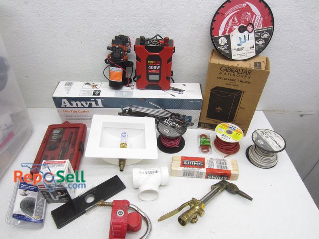 Lot 31-6285 - Hardware &amp; Accessories Lot: 14" Tile Cutter, Various Piping/Hardware, 7 1/4" Diablo Circ. Saw Bl...