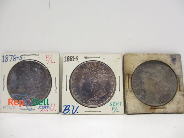 Lot 31-9042 - (3) Morgan Silver Dollars: 1878S, 1881S, 1901O