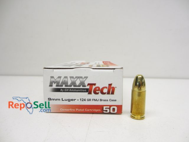 Lot 31-9187 - (50) Rnds Maxx 9mm Luger 124gr Ammo