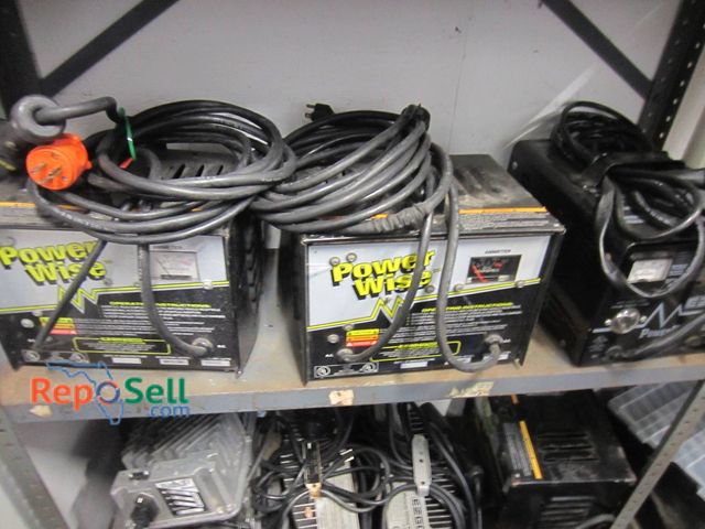 Lot 31-1319 - (3) PowerWise Battery Chargers Including EZGO PowerWise II, Cables And Meters